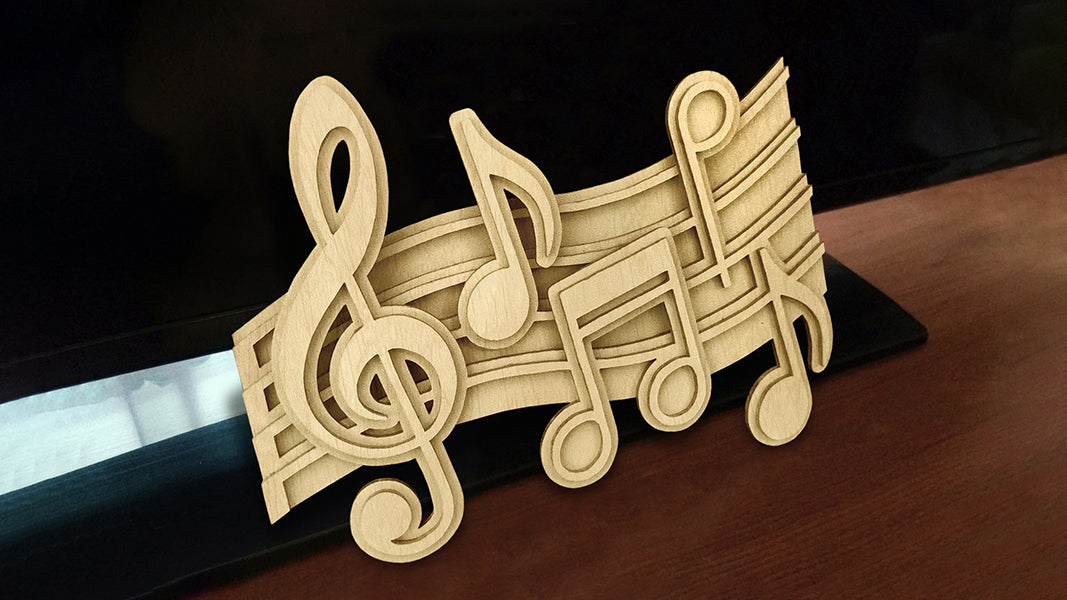 C159-Music Notes Layered Scroll Saw Pattern - Alex Fox Patterns