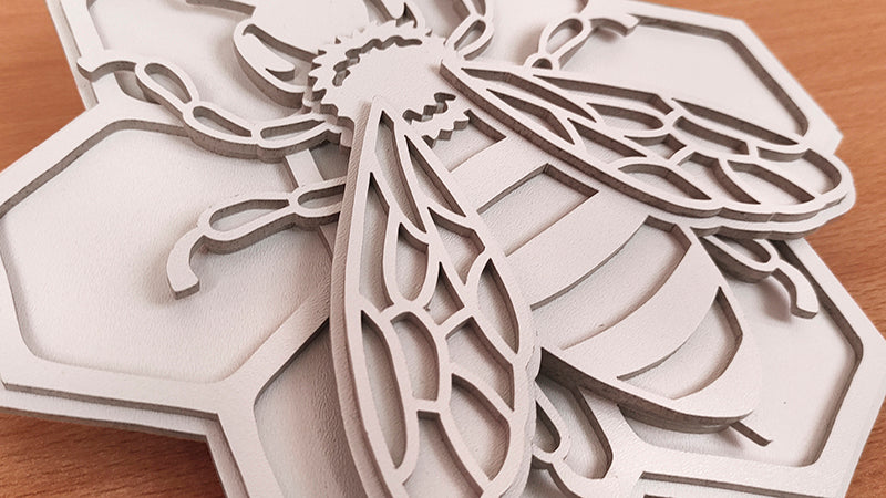 C160-Bee Layered Scroll Saw Pattern - Alex Fox Patterns