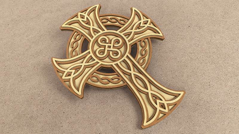 C161-Celtic Cross Layered Scroll Saw Pattern - Alex Fox Patterns