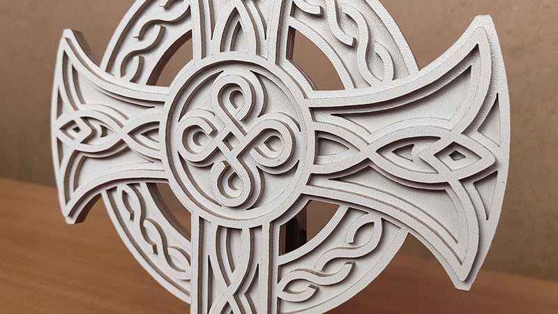 C161-Celtic Cross Layered Scroll Saw Pattern - Alex Fox Patterns