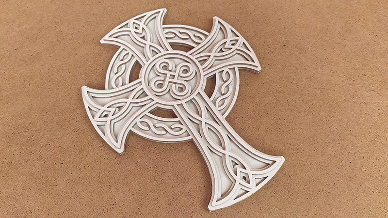 C161-Celtic Cross Layered Scroll Saw Pattern - Alex Fox Patterns
