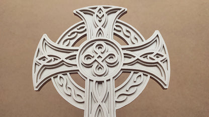 C161-Celtic Cross Layered Scroll Saw Pattern - Alex Fox Patterns