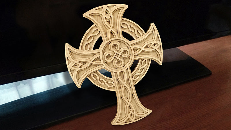 C161-Celtic Cross Layered Scroll Saw Pattern - Alex Fox Patterns
