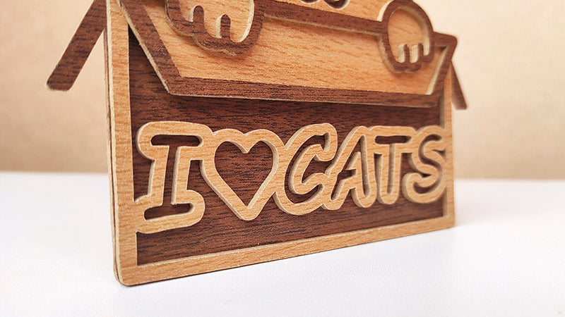 C162-Cat Layered Scroll Saw Pattern - Alex Fox Patterns