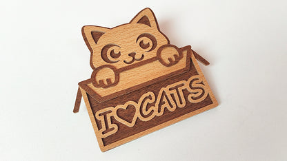 C162-Cat Layered Scroll Saw Pattern - Alex Fox Patterns