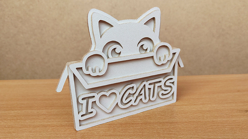C162-Cat Layered Scroll Saw Pattern - Alex Fox Patterns