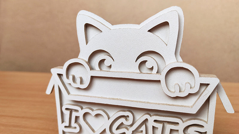 C162-Cat Layered Scroll Saw Pattern - Alex Fox Patterns
