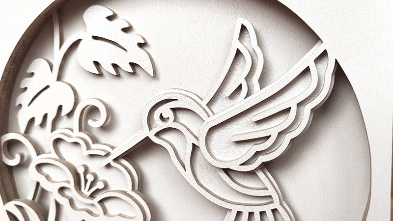 C163-Hummingbird Layered Scroll Saw Pattern - Alex Fox Patterns