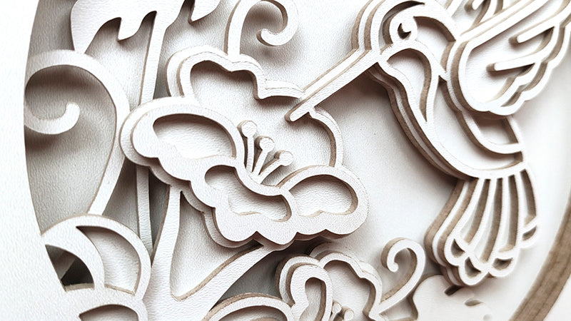 C163-Hummingbird Layered Scroll Saw Pattern - Alex Fox Patterns