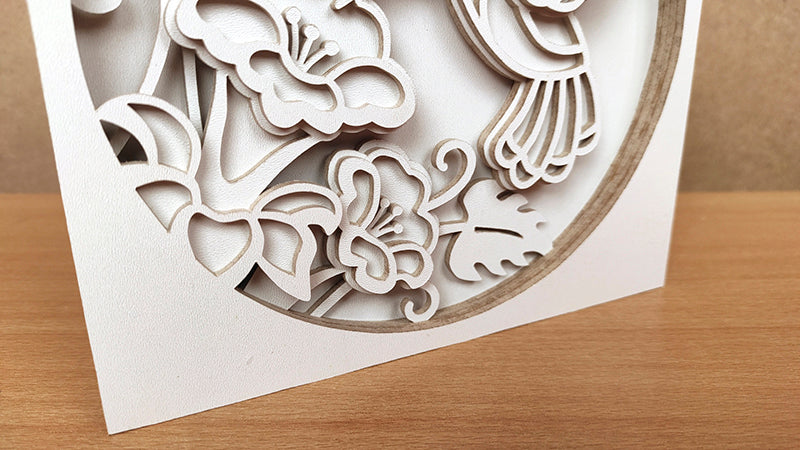 C163-Hummingbird Layered Scroll Saw Pattern - Alex Fox Patterns