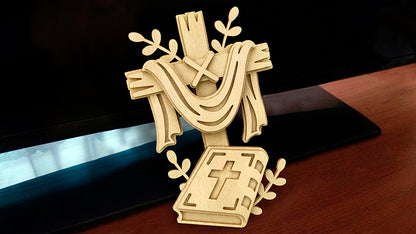 C164-Cross Bible Scroll Saw Pattern - Alex Fox Patterns