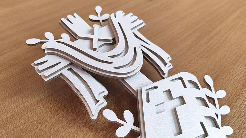 C164-Cross Layered Scroll Saw Pattern - Alex Fox Patterns