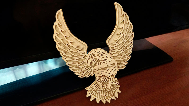 C166-Eagle Layered Scroll Saw Pattern - Alex Fox Patterns