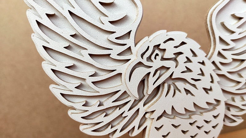 C166-Eagle Layered Scroll Saw Pattern - Alex Fox Patterns
