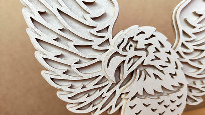 C166-Eagle Layered Scroll Saw Pattern - Alex Fox Patterns