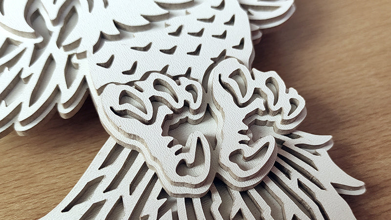 C166-Eagle Layered Scroll Saw Pattern - Alex Fox Patterns