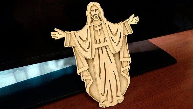 C167-Jesus Layered Scroll Saw Pattern - Alex Fox Patterns