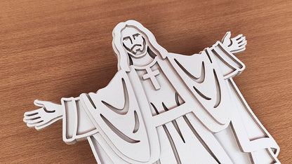 C167-Jesus Layered Scroll Saw Pattern - Alex Fox Patterns