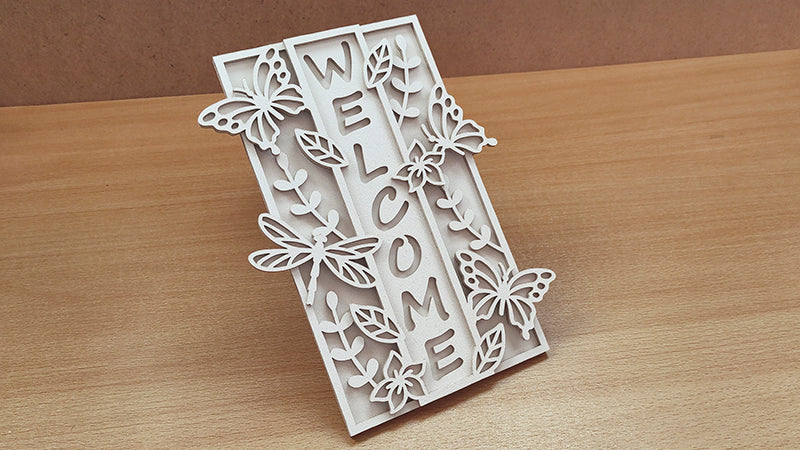 C168-Welcome Layered Scroll Saw Pattern - Alex Fox Patterns