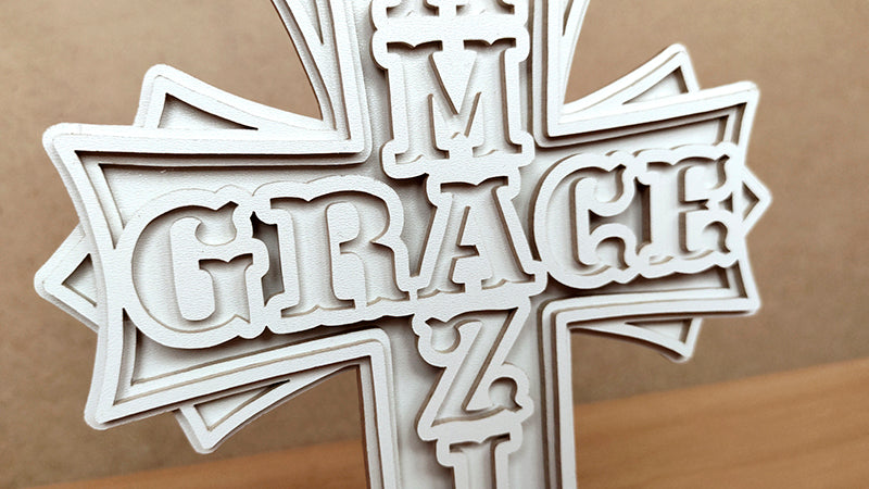 C169-Amazing Grace Layered Scroll Saw Pattern - Alex Fox Patterns