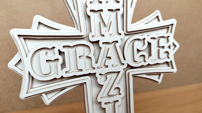 C169-Amazing Grace Layered Scroll Saw Pattern - Alex Fox Patterns