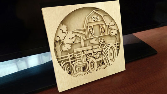 C170-Tractor Farm Scroll Saw Pattern - Alex Fox Patterns