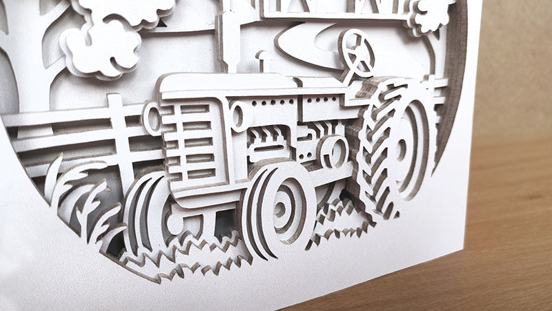 C170-Tractor Layered Scroll Saw Pattern - Alex Fox Patterns