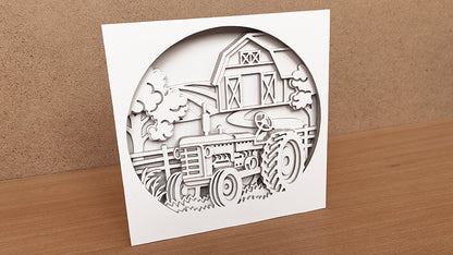 C170-Tractor Farm Scroll Saw Pattern - Alex Fox Patterns