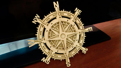 C171-Compass Layered Scroll Saw Pattern - Alex Fox Patterns