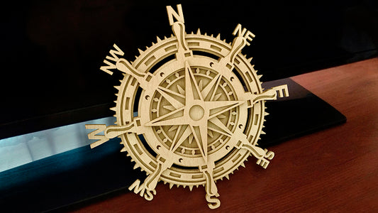 C171-Compass Layered Scroll Saw Pattern - Alex Fox Patterns