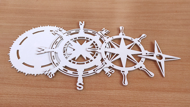 C171-Compass Layered Scroll Saw Pattern - Alex Fox Patterns