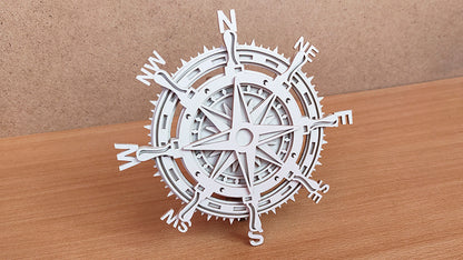 C171-Compass Layered Scroll Saw Pattern - Alex Fox Patterns