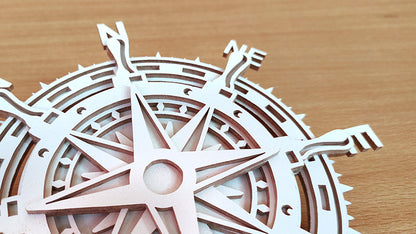 C171-Compass Layered Scroll Saw Pattern - Alex Fox Patterns