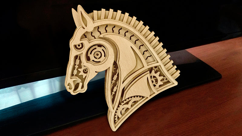 C175-Mechanical Horse Scroll Saw Pattern - Alex Fox Patterns