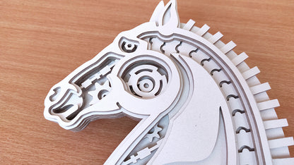 C175-Mechanical Horse Layered Scroll Saw Pattern - Alex Fox Patterns