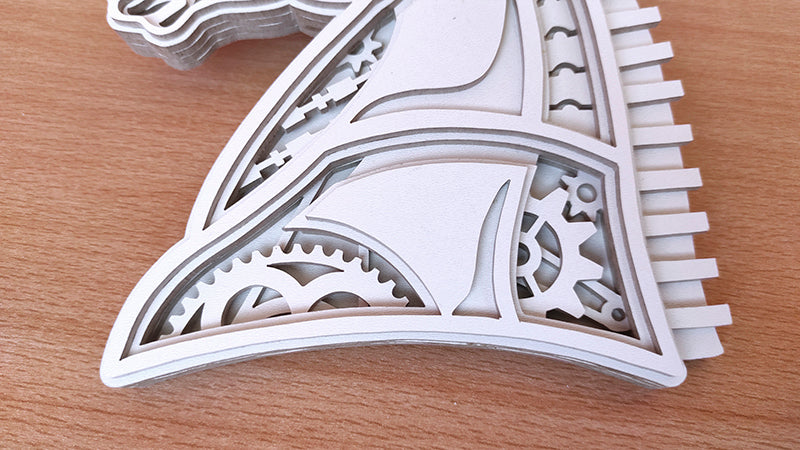 C175-Mechanical Horse Layered Scroll Saw Pattern - Alex Fox Patterns