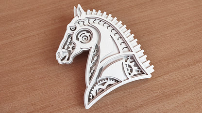 C175-Mechanical Horse Steampunk Scroll Saw Pattern - Alex Fox Patterns