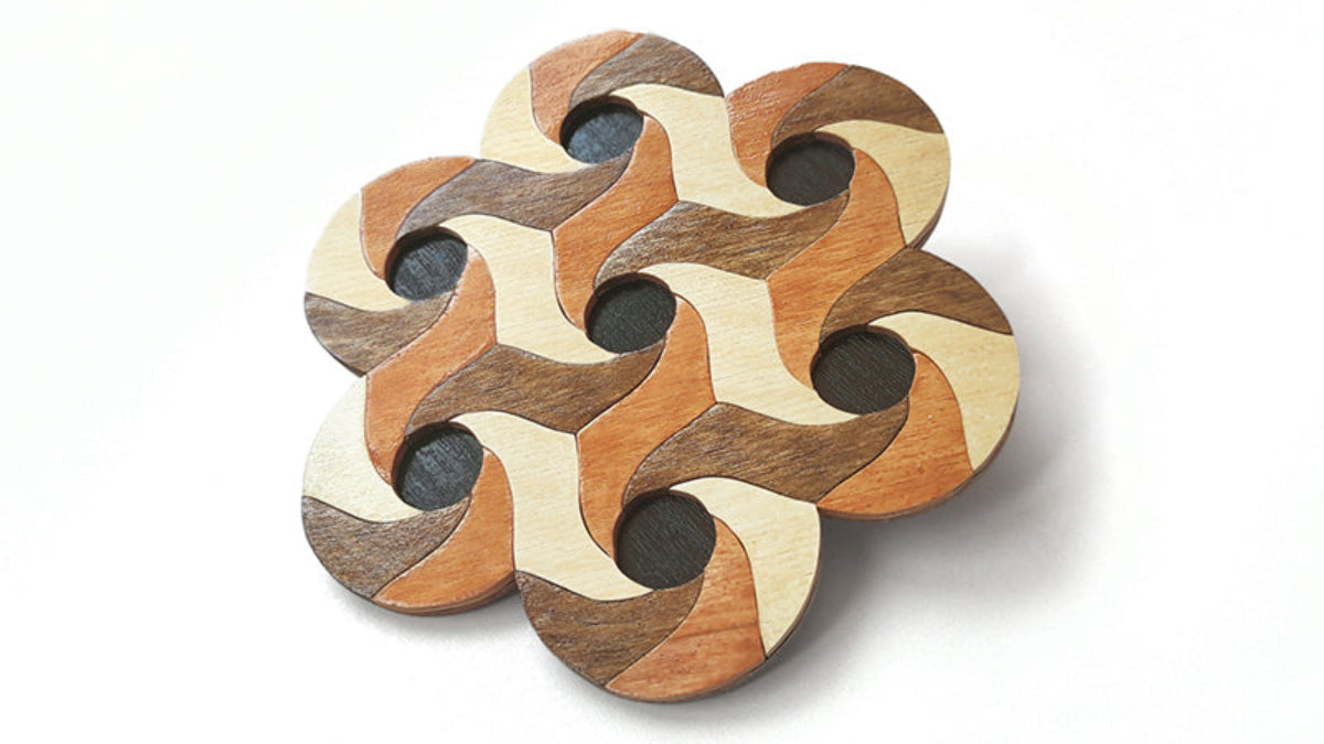 C176-Trivet Optical Illusion Scroll Saw Pattern - Alex Fox Patterns