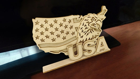 C177-Eagle USA Flag  Scroll Saw Pattern - Alex Fox Patterns