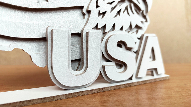 C177-Eagle-Flag Layered Scroll Saw Pattern - Alex Fox Patterns