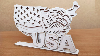 C177-Bold Eagle Layered Scroll Saw Pattern - Alex Fox Patterns