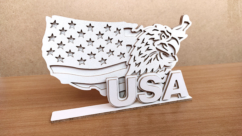 C177-Eagle USA Flag Scroll Saw Pattern - Alex Fox Patterns