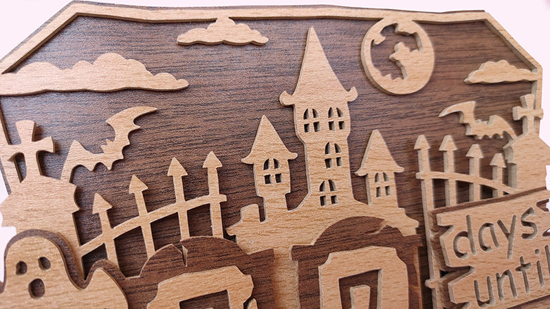 C178-Halloween Calendar Layered Scroll Saw Pattern - Alex Fox Patterns