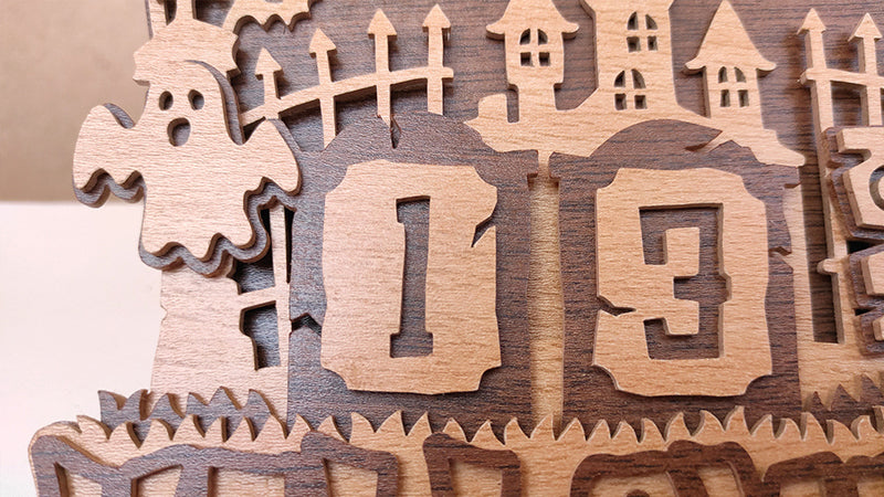 C178-Halloween Calendar Layered Scroll Saw Pattern - Alex Fox Patterns