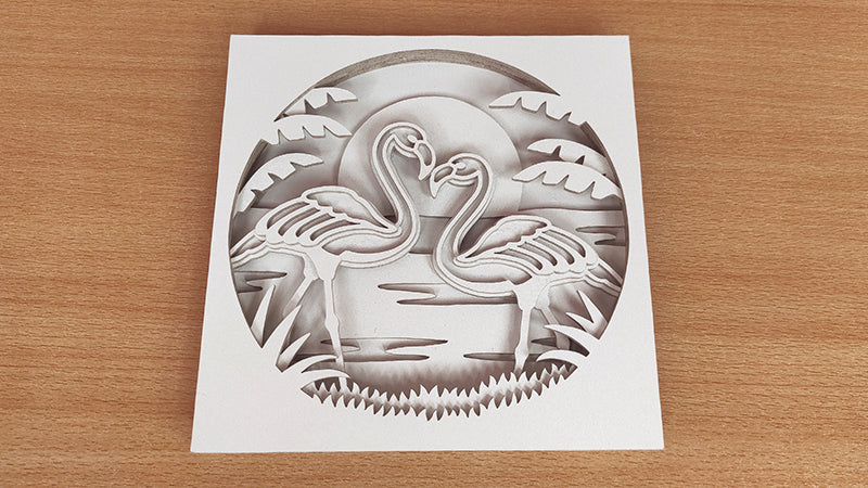 C182-Flamingo Layered Scroll Saw Pattern - Alex Fox Patterns