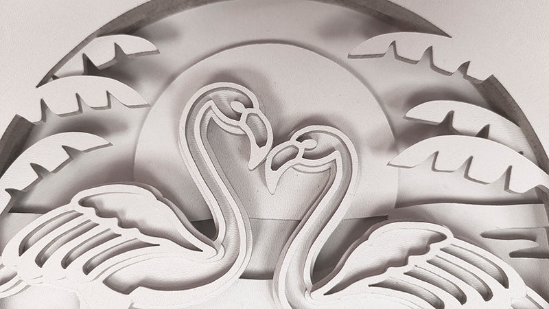 C182-Flamingo Layered Scroll Saw Pattern - Alex Fox Patterns