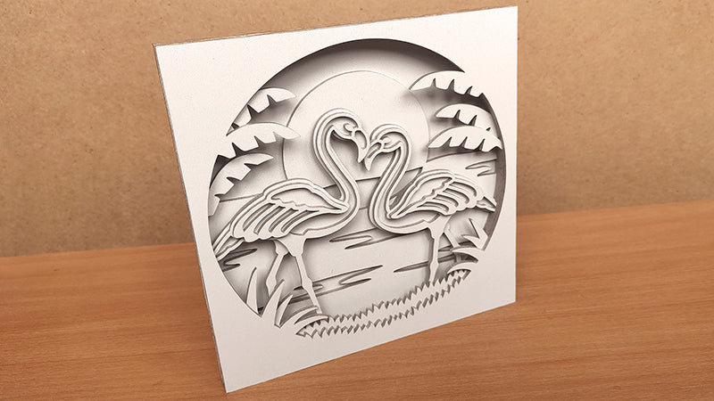 C182-Flamingo Layered Scroll Saw Pattern - Alex Fox Patterns