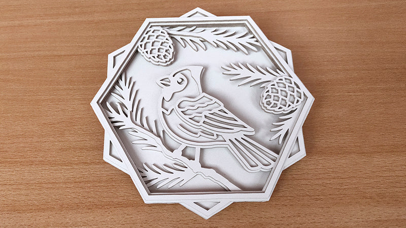 C185-Cardinal Layered Scroll Saw Pattern - Alex Fox Patterns