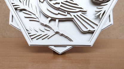 C185-Cardinal Layered Scroll Saw Pattern - Alex Fox Patterns