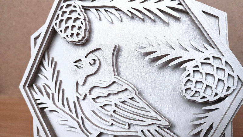 C185-Cardinal Layered Scroll Saw Pattern - Alex Fox Patterns